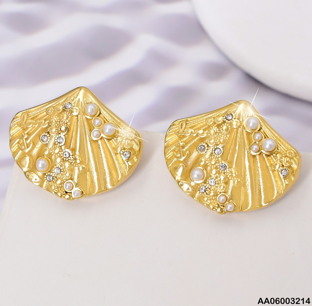 ARETES DOR ABANICO/PLIEGOS/PERLAS/ZIRC EA1085-1