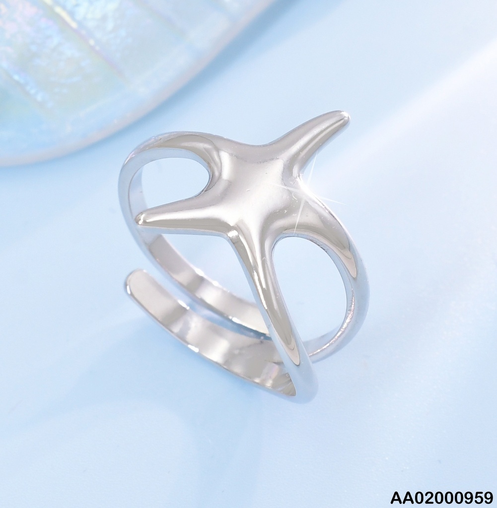 ANILLO PLAT ESTRELLA LISA/ 1 LINEA EN UN LADO/2 LINEAS LADO OPUESTO RA534-311
