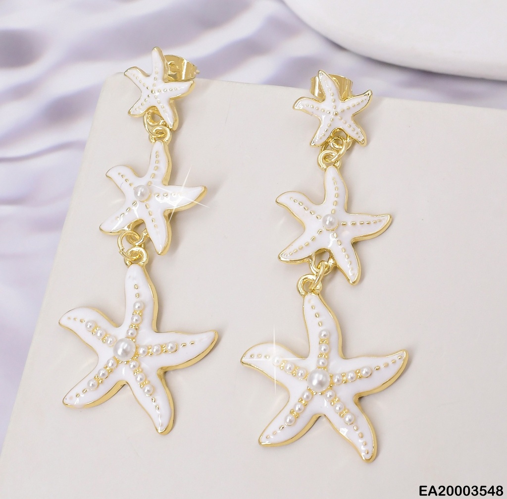 ARETES 3 ESTRELLA MAR BLANCAS VERTICAL EE1843-9