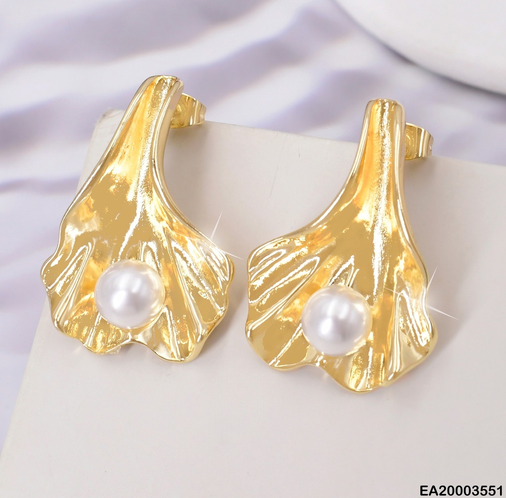 ARETES OSTRA ALARGADA C/PERLA CENTRO EE1838-9