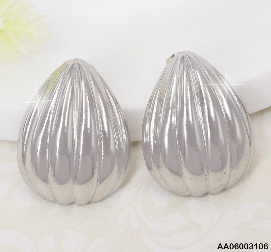 ARETES PLAT GOTA RAYAS VERTICALES EA771-1