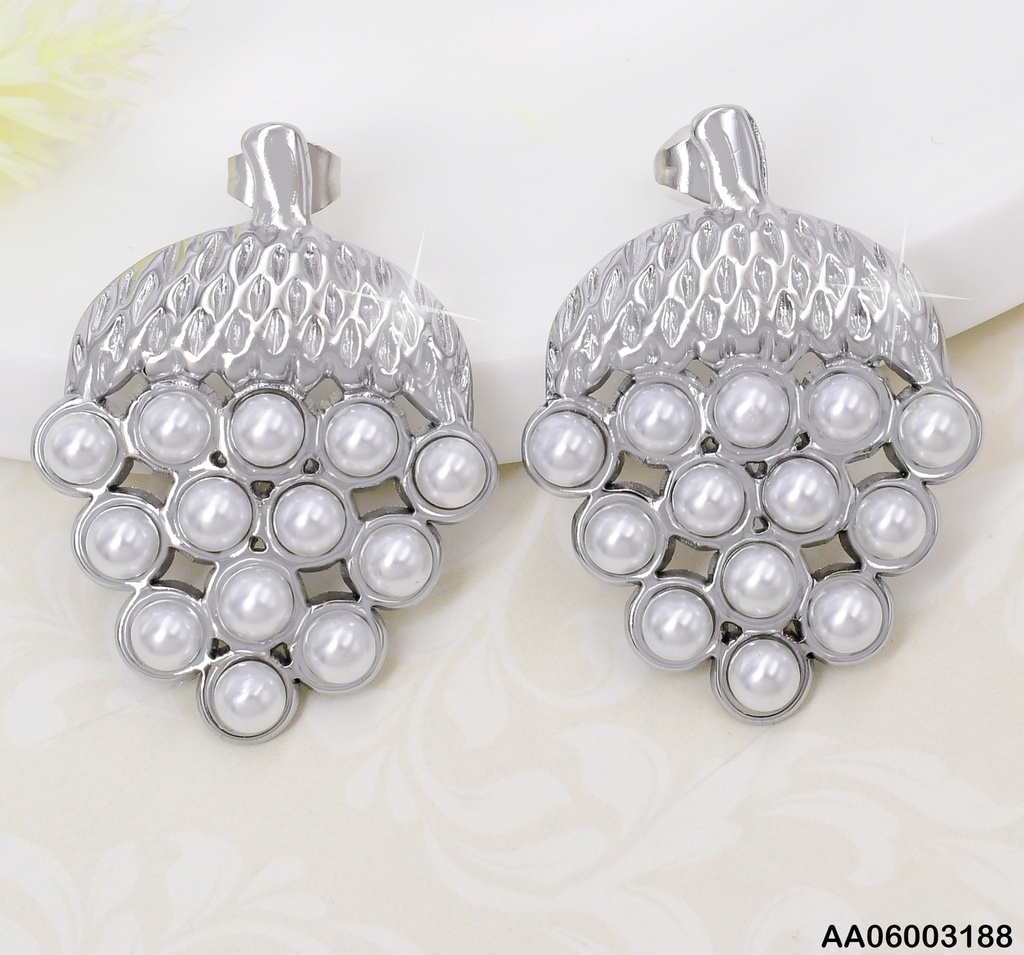 ARETES PLAT BELLOTA/ PERLITAS EA1048-45