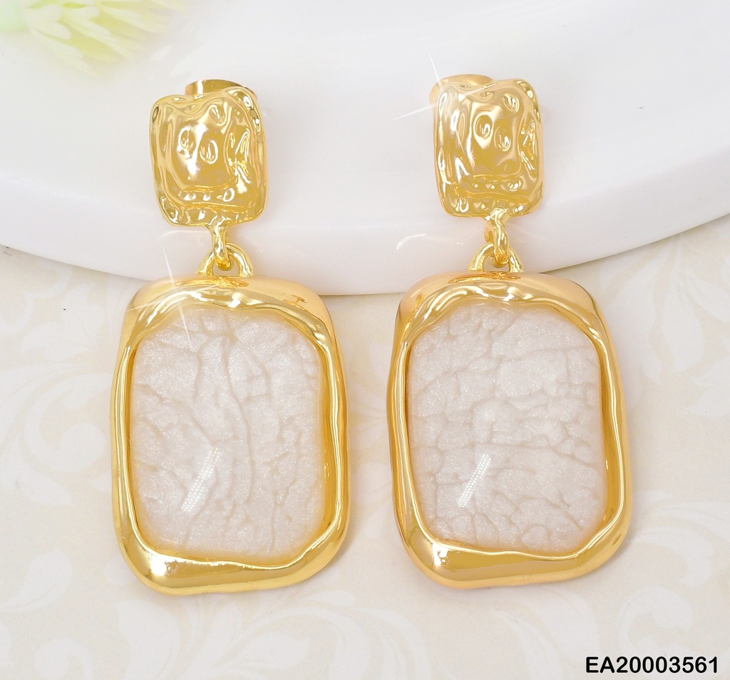 ARETES RECT.CORRUGADO C/RECT.BLANCO EE2178-301