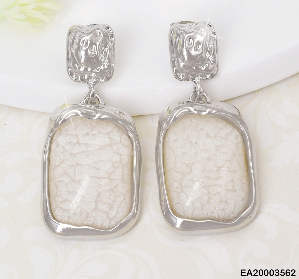 ARETES PLAT.RECT.CORRUGADO C/RECT.BLANCO EE2179-301