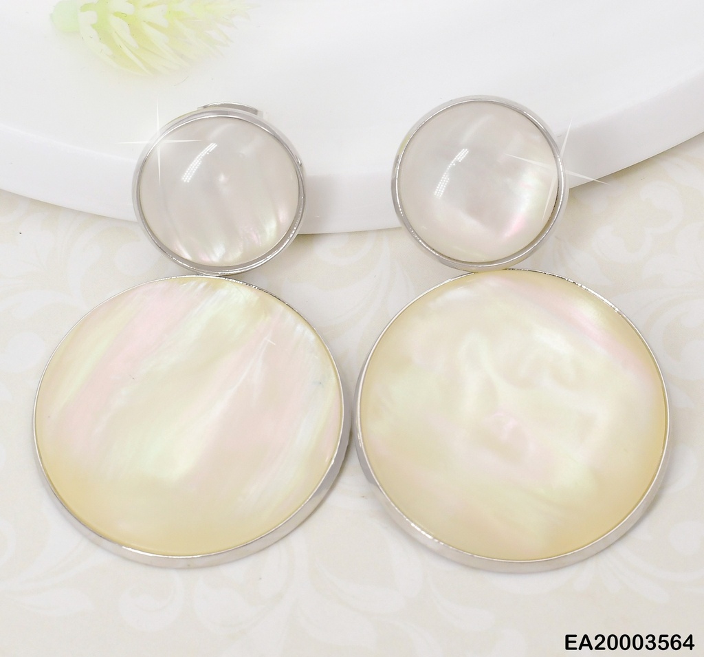 ARETES PLAT. 2 RD BLANCOS PQ/GR. EE2181-301