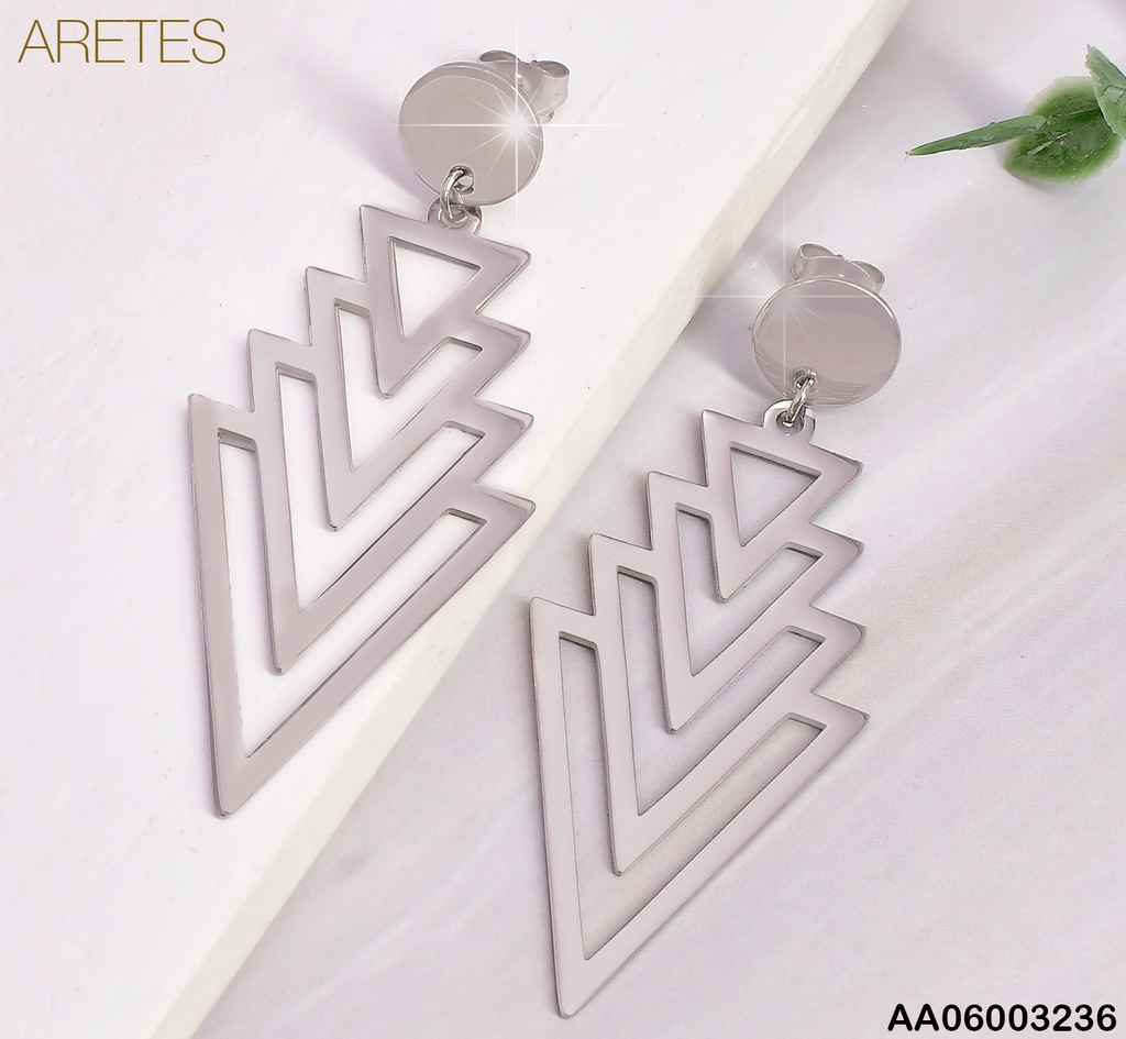 ARETES PLAT CIRCULO LISO/ CROQUIS TRIANGULOS INVERTIDOS EA1105-45