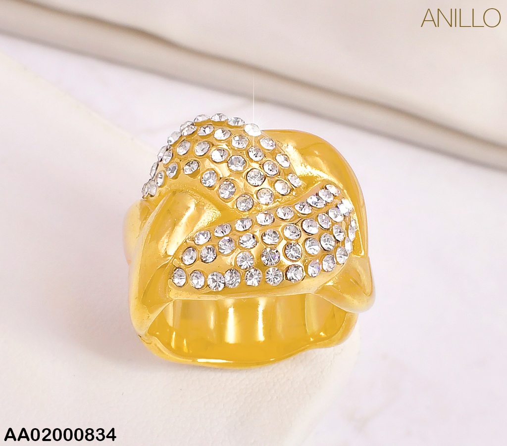 ANILLO DOR LINEAS ZIRC/LISAS  ENTRELAZADAS CENTRO RA209-305