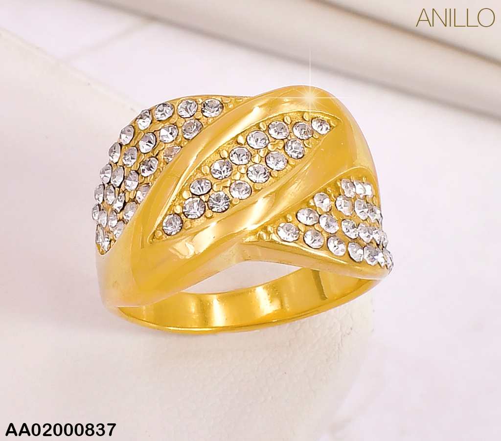 ANILLO DOR 3 OVALOS ZIRC RA215-305
