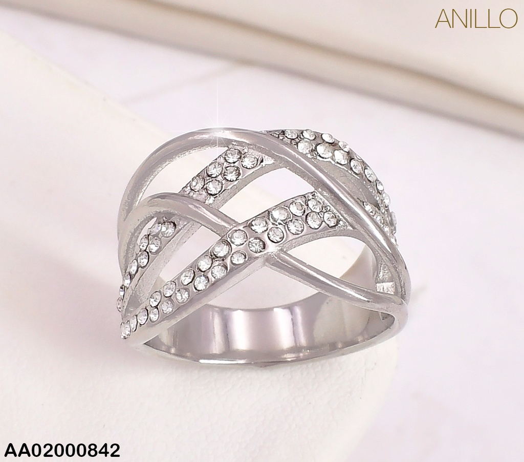 ANILLO PLAT CURVAS LISAS Y ZIRC ENTRELAZADAS EN CENTRO RA220-305