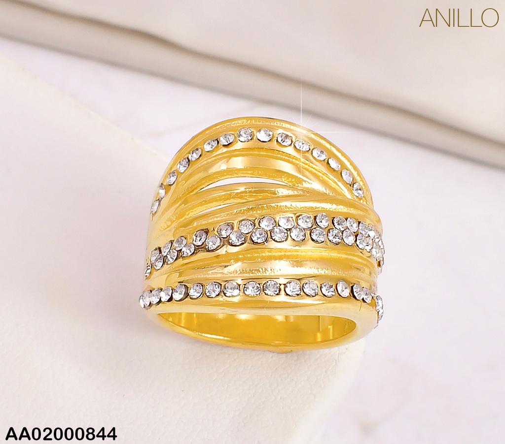 ANILLO PLAT LINEAS LISAS Y ZIRC.RD  RA226-305