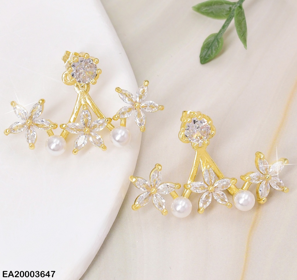 ARETES DOR ZIRC RD/ ZIRC FLORES/PERLITAS EE1801-296