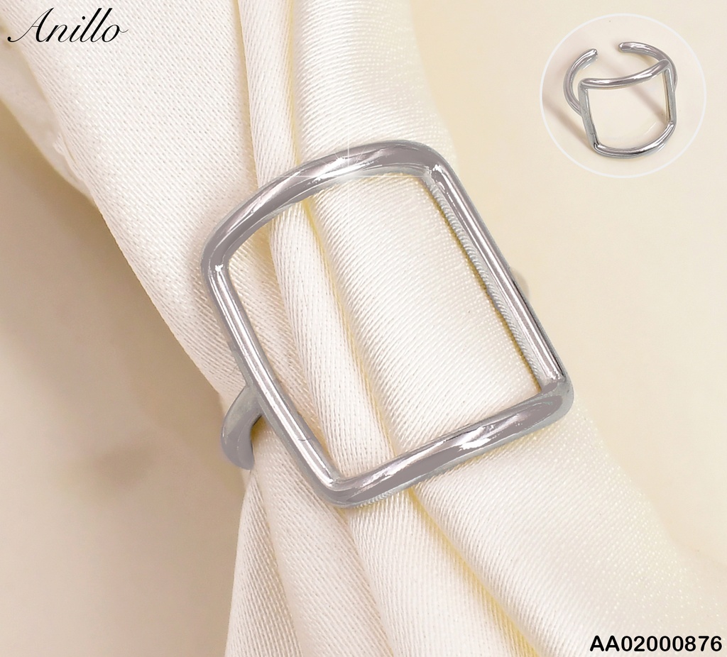 ANILLO PLAT CROQUI CUADRADO RA322-305