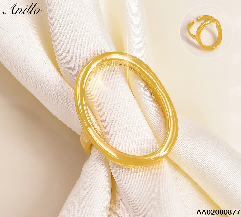 ANILLO DOR CROQUI OVALO LISO RA323-305