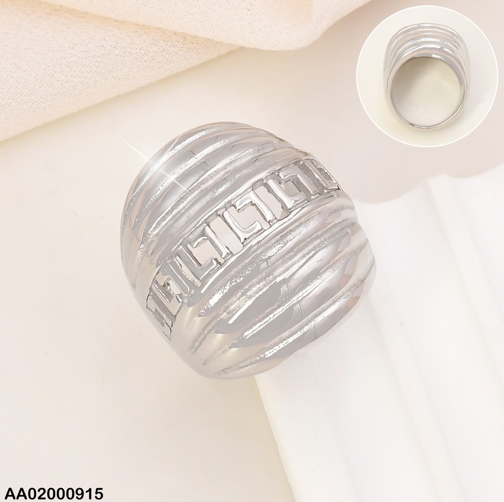 ANILLO PLAT. RAYAS HORIZ. CUADROS CENTRO RA362-305