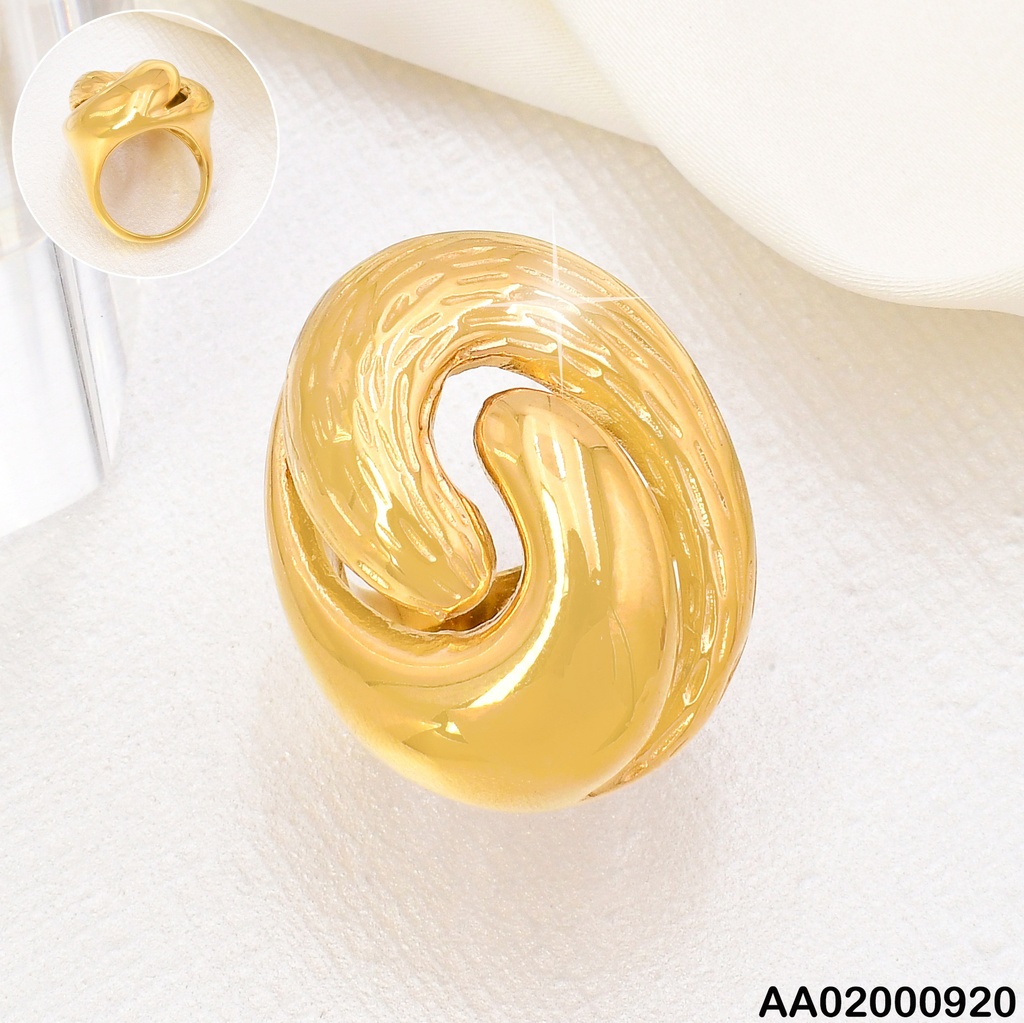 ANILLO DOR ESPIRAL MITAD LISO MITAD RAYADO RA391-305