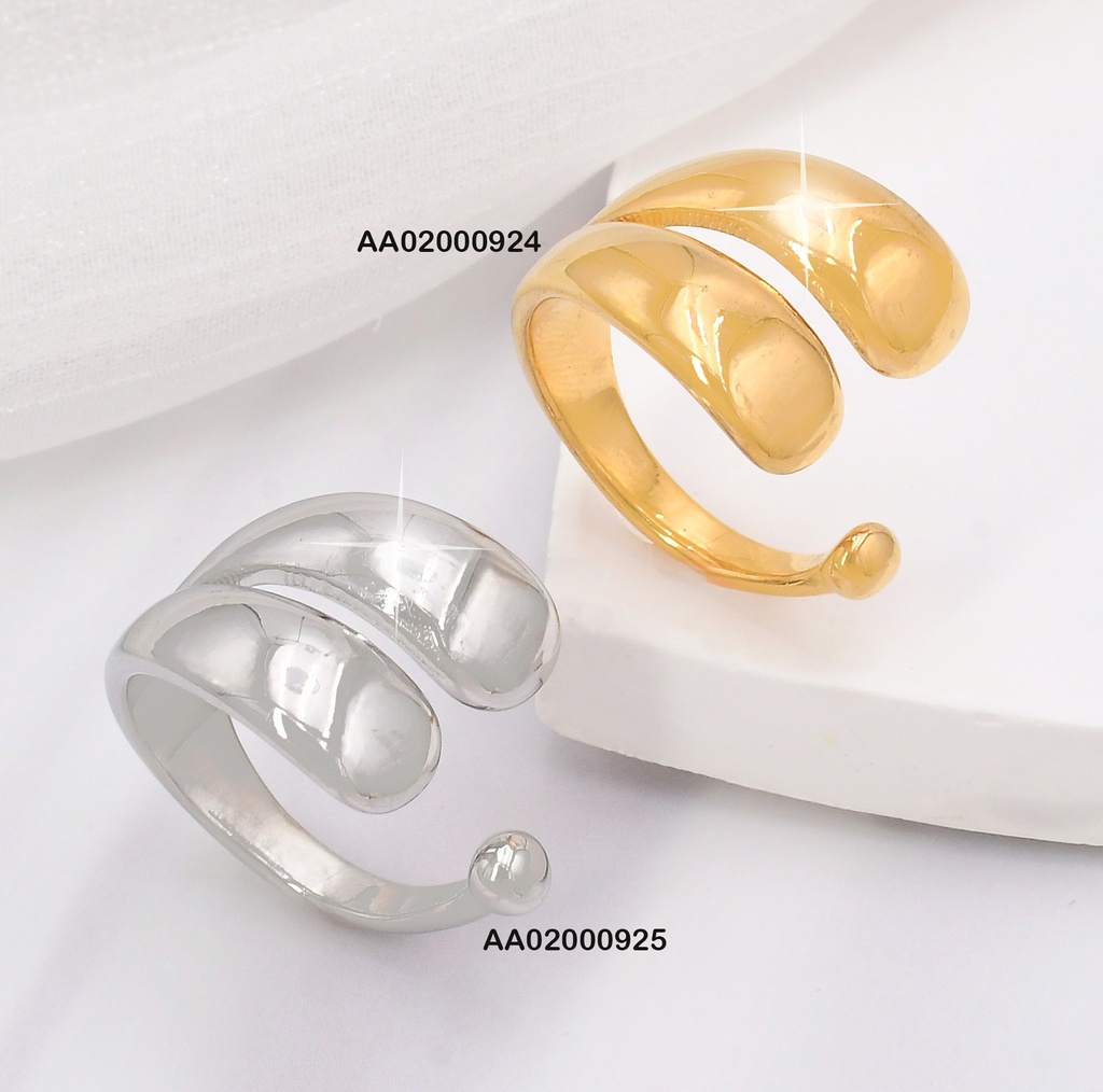 ANILLO DOR AJUSTABLE FRENTE "<" PELOTITA RA405-305