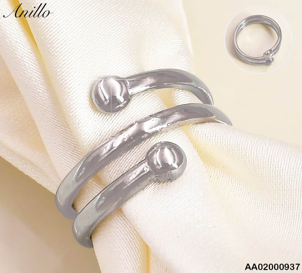 ANILLO PLAT 3 LINEAS /PELOTITAS PART. SUP E INF / CENTRO LISO RA432-305