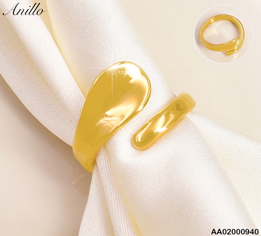 ANILLO DOR AJUSTABLE UN EXTREMO OVALADO  RA435-305