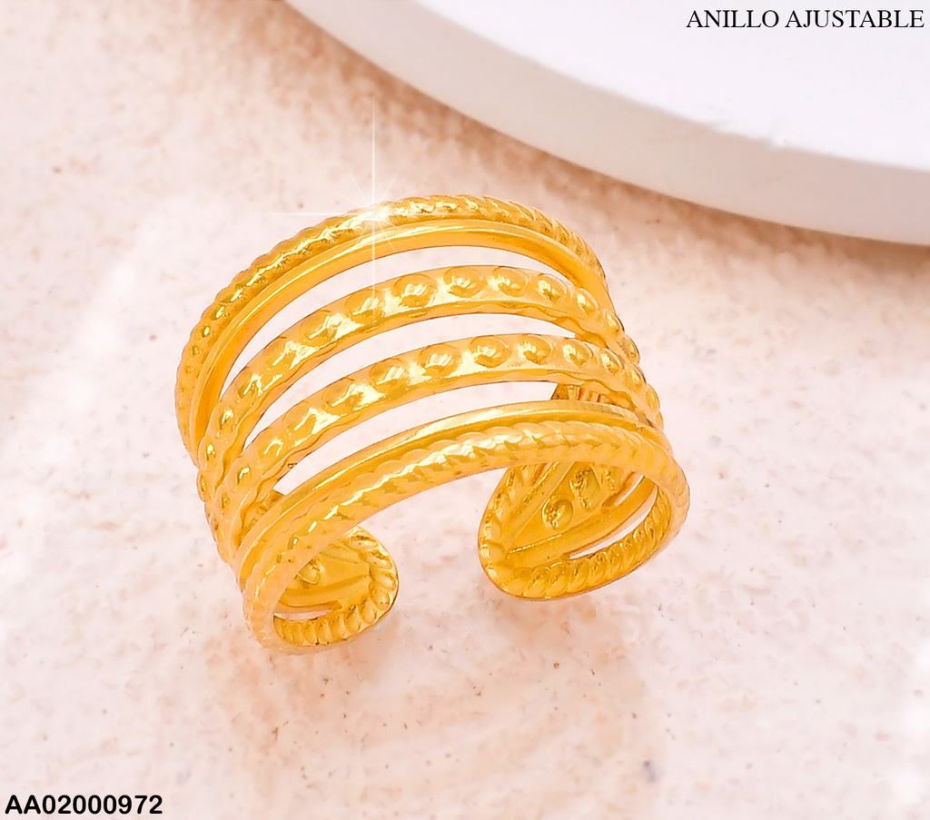 ANILLO 4 LINEAS LISAS PUNTEADAS PQ/MED RA521-311