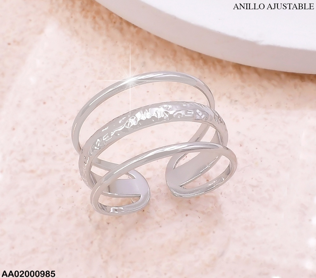 ANILLO PLAT.LINEAS LISA/RELIEVE/LISA RA536-311