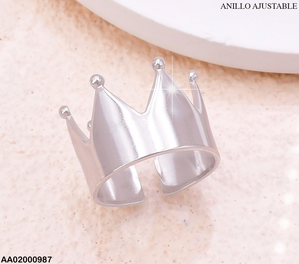 ANILLO PLAT.CORONA LISA/ PELOTITAS  RA538-311