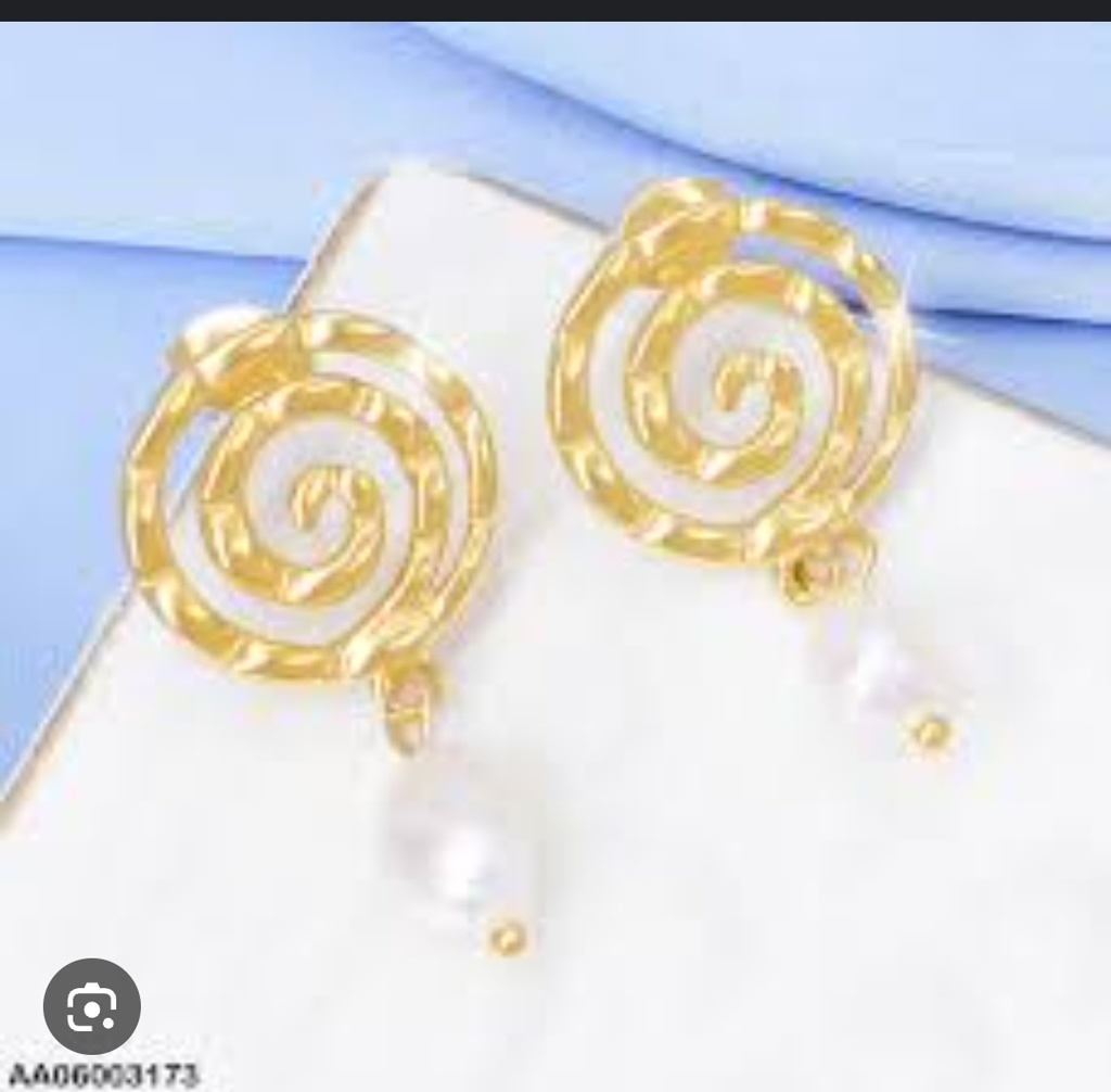 ARETE DOR ESPIRAL/ PERLA COLGANTE EA1023-45