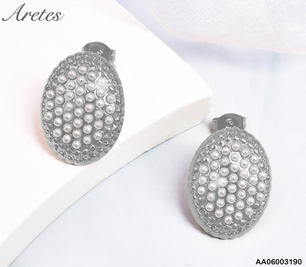 ARETES PLAT OVALO PELOTITAS/PERLITAS EA1050-45