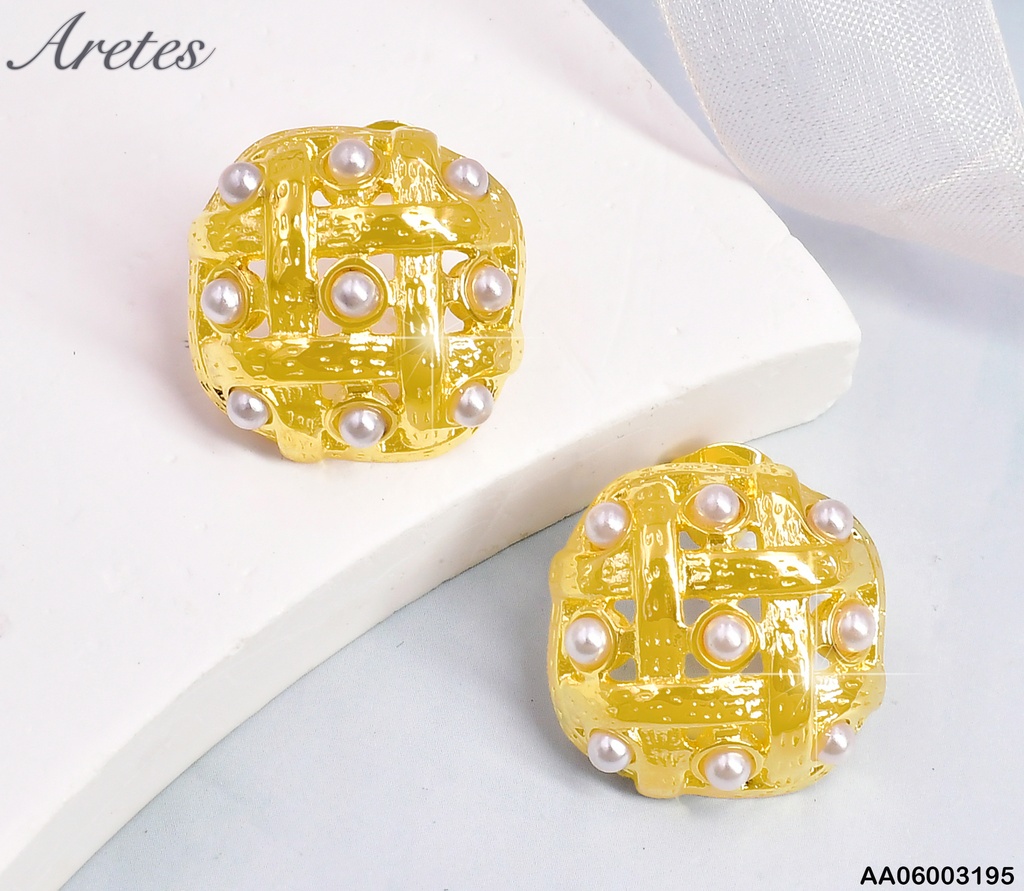 ARETES DOR RD ENTRELAZADOS/PERLITAS EA1057-45