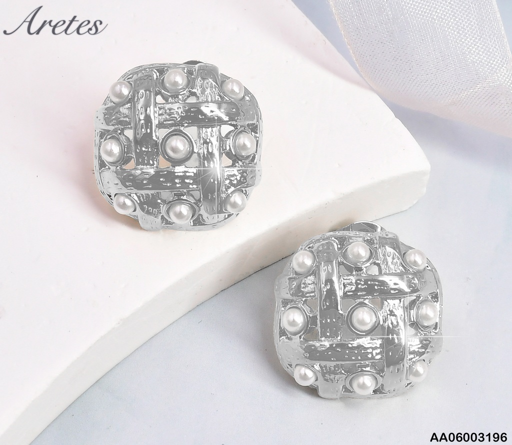 ARETES PLAT RD ENTRELAZADOS/PERLITAS EA1058-45