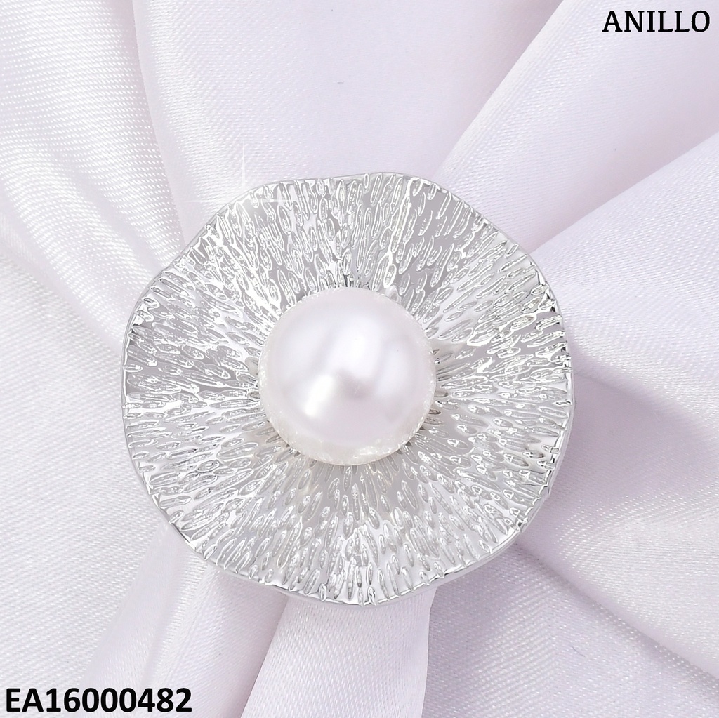 ANILLO PLAT. BASE RD C/PERLA CENTRO RE110-268
