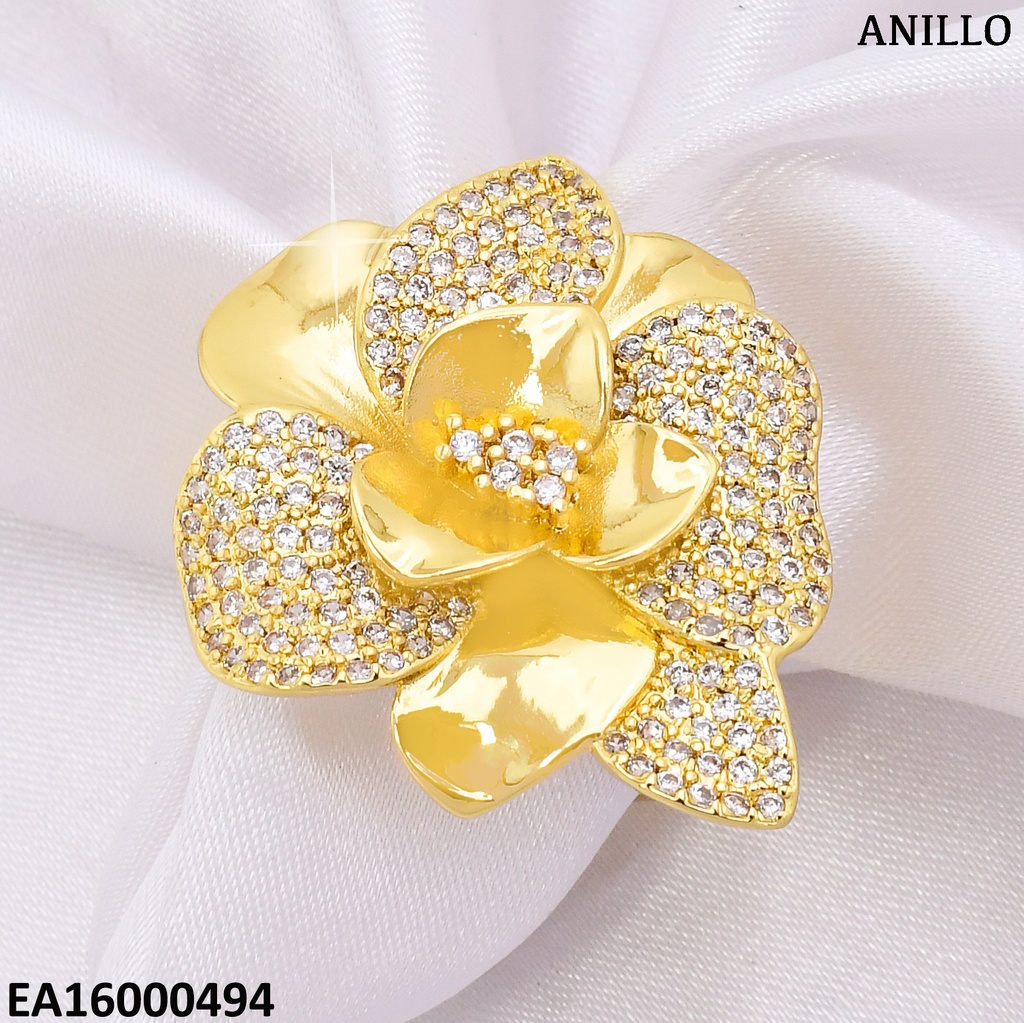ANILLO AJUST.PETALOS LISOS/ZIRC. RE124-268