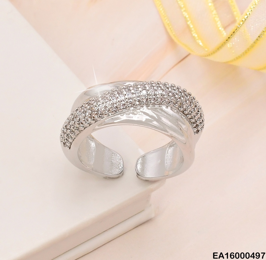 ANILLO PLAT LINEA EN DIAGONAL ZIRC. RE127-268