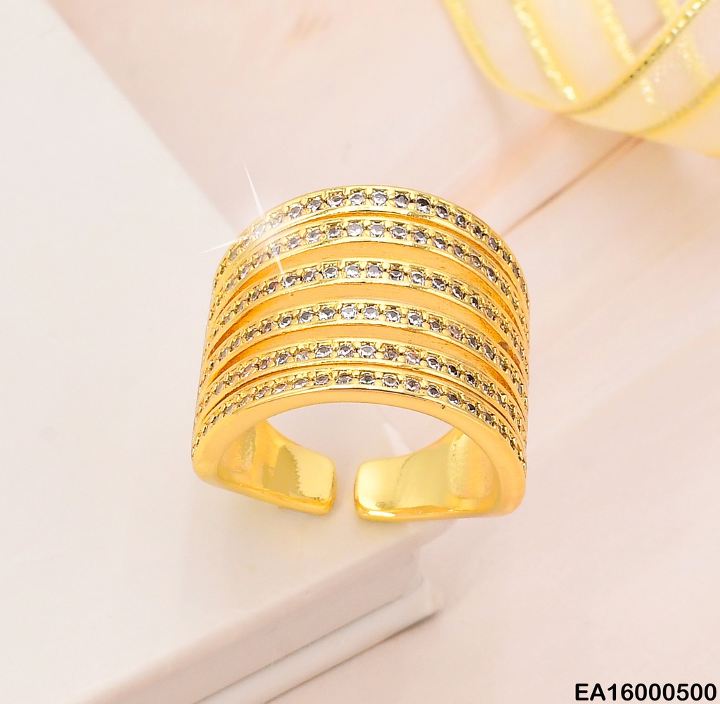 ANILLO DOR 6 LINEAS ZIRC RE130-268