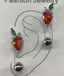 ARETES PLAT. TELEFONO FRESA-PELOTITA EE968-3