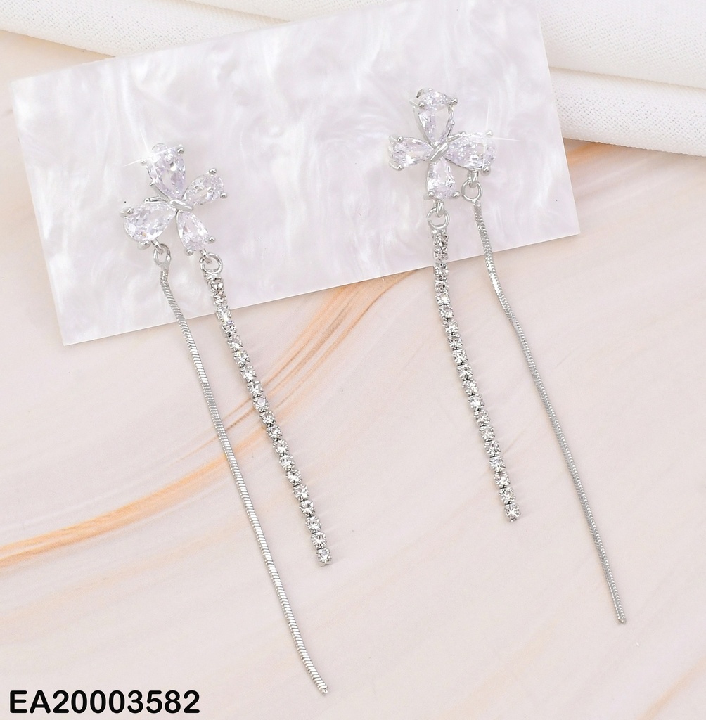 ARETES PLAT.LAZO C/ZIRC LINEA LISA-ZIRC EE974-3