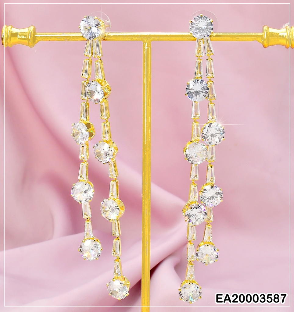 ARETES 2 LINEAS ZIRCONIAS RECT/RD EE1147-132