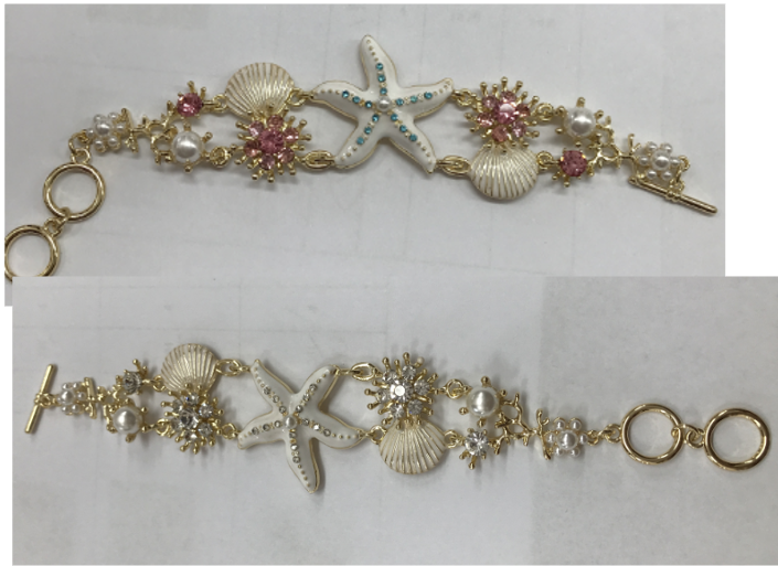 PULSERA DOR OSTRAS/ESTRELLAS/PERLAS BE237-9