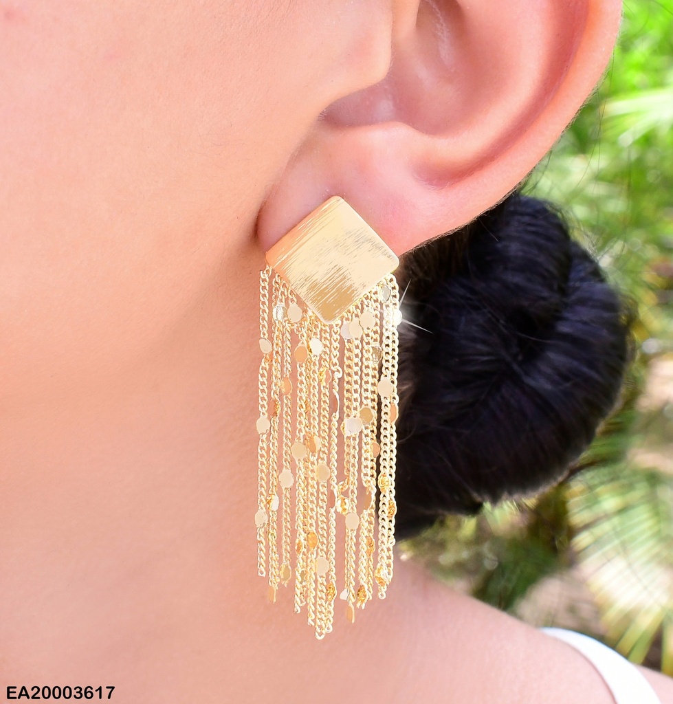 ARETES DOR ROMBO LISO/ COLGANTES EE1191-132