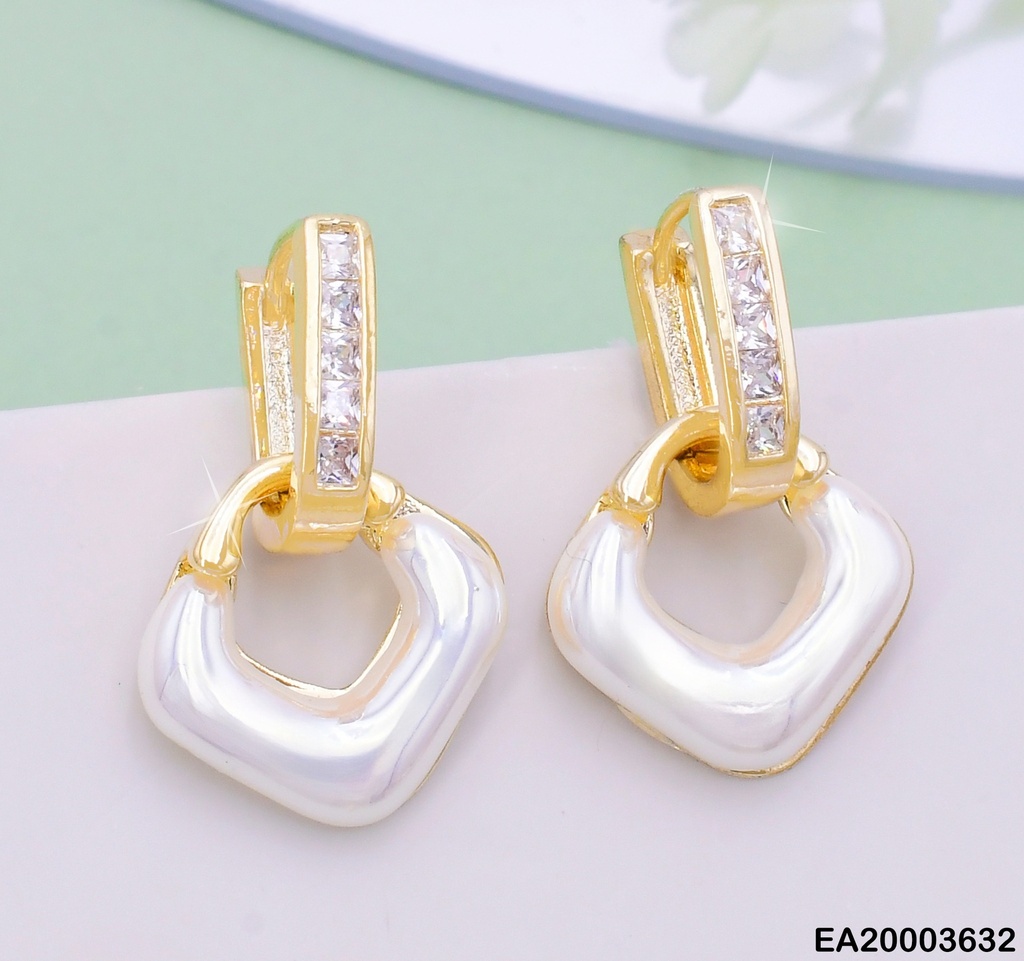 ARETES DOR LINEA ZIRC/CROQUI ROMBO BLANCO EE1359-132