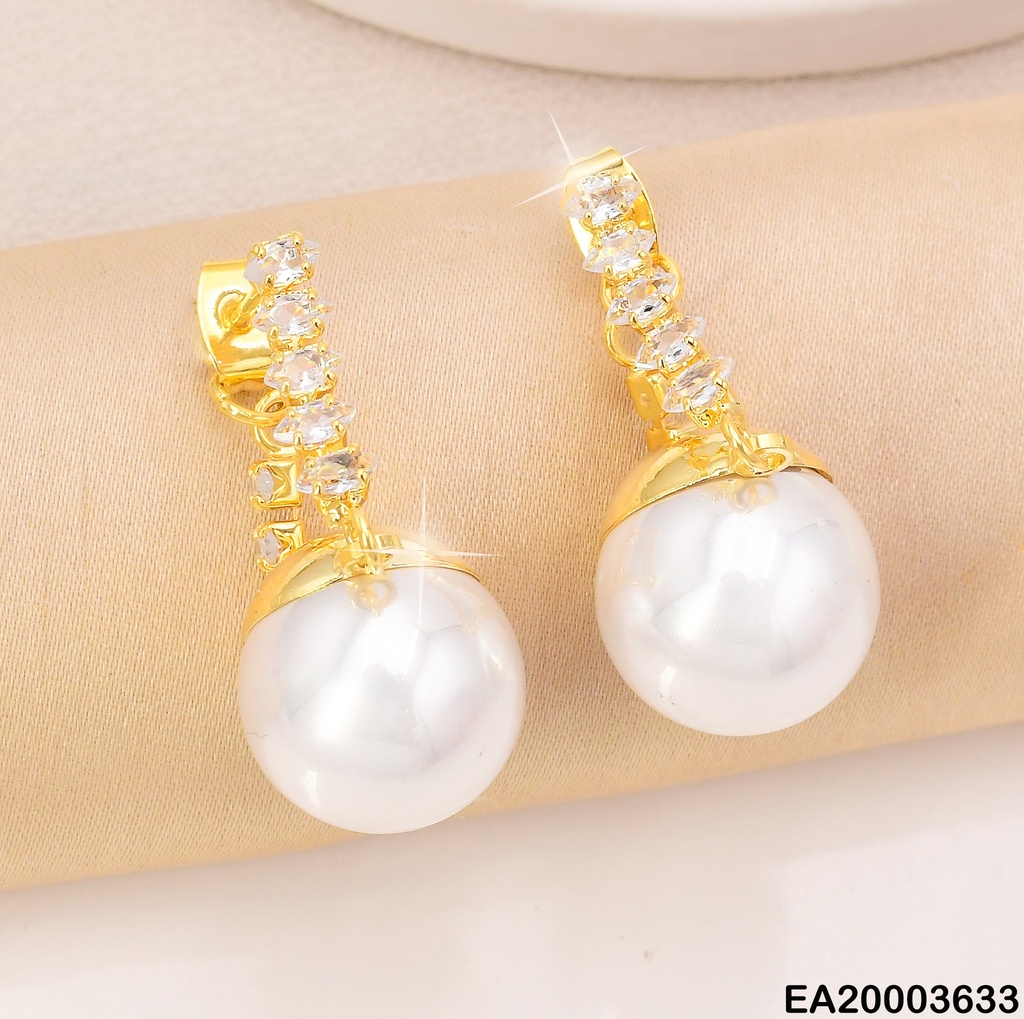 ARETES DOR LINEA ZIRC/PERLA COLGANTE EE1364-132