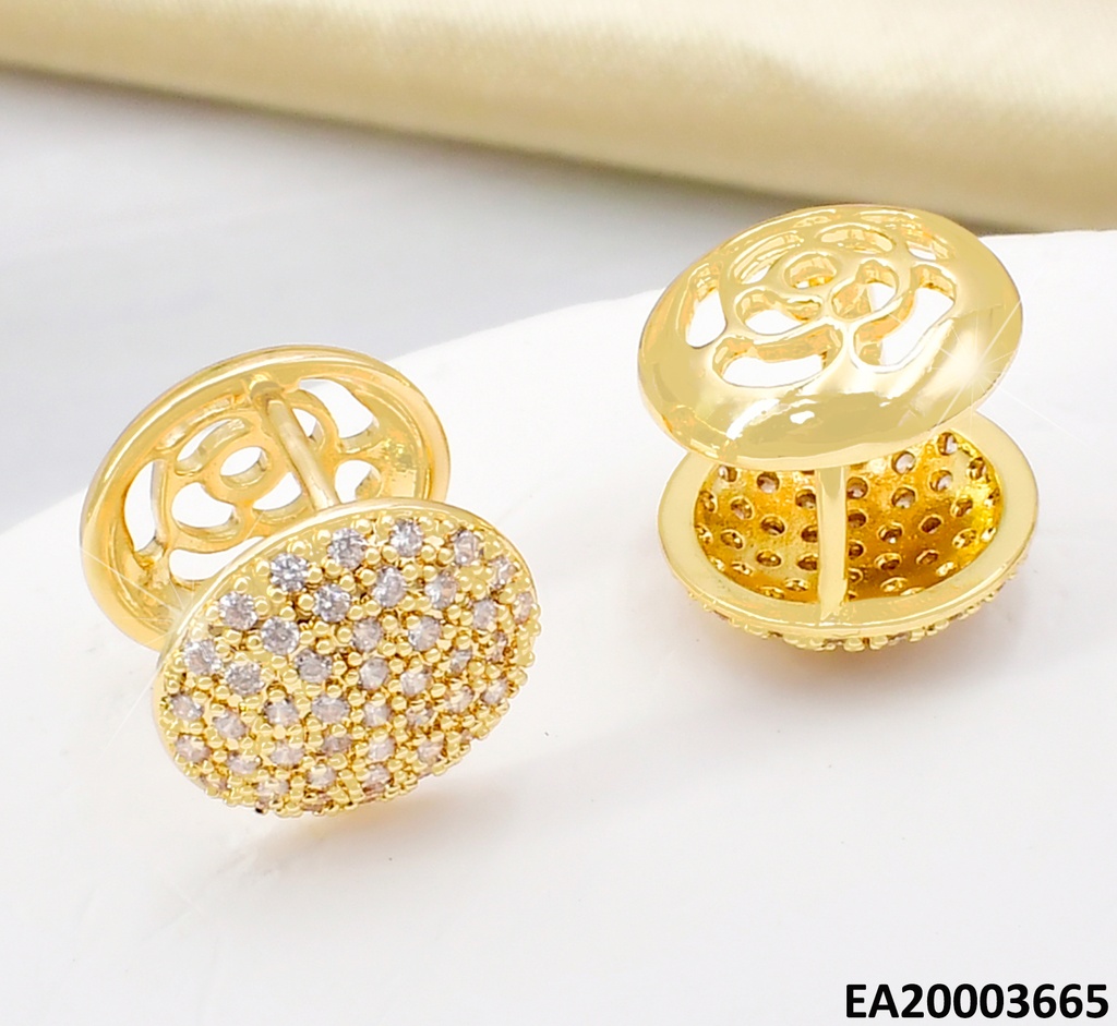 ARETES RD DOBLES ZIRCONIAS/ROSA CALADA EE1434-6