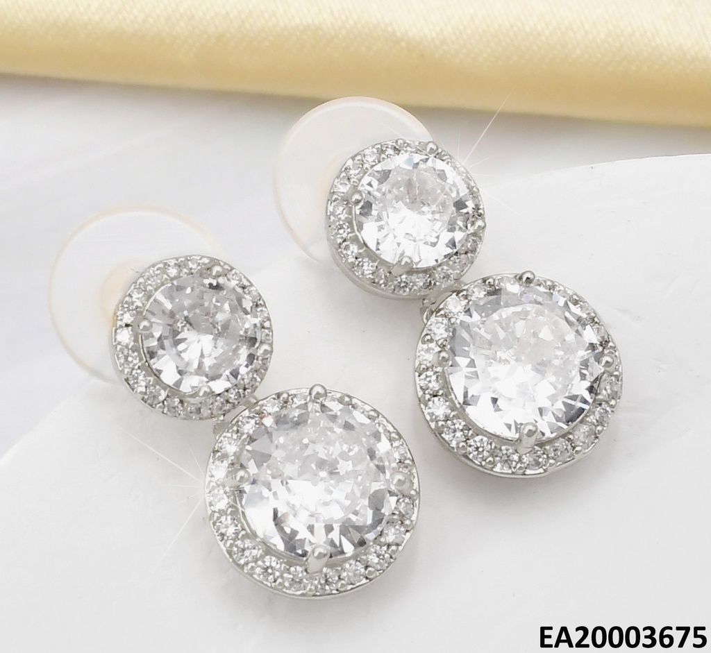 ARETES PLAT. 2 ZIRCONIAS RD VERTICAL EE1446-6