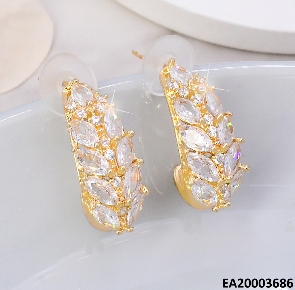 ARETES "J" C/ZIRCONIAS EE1465-6