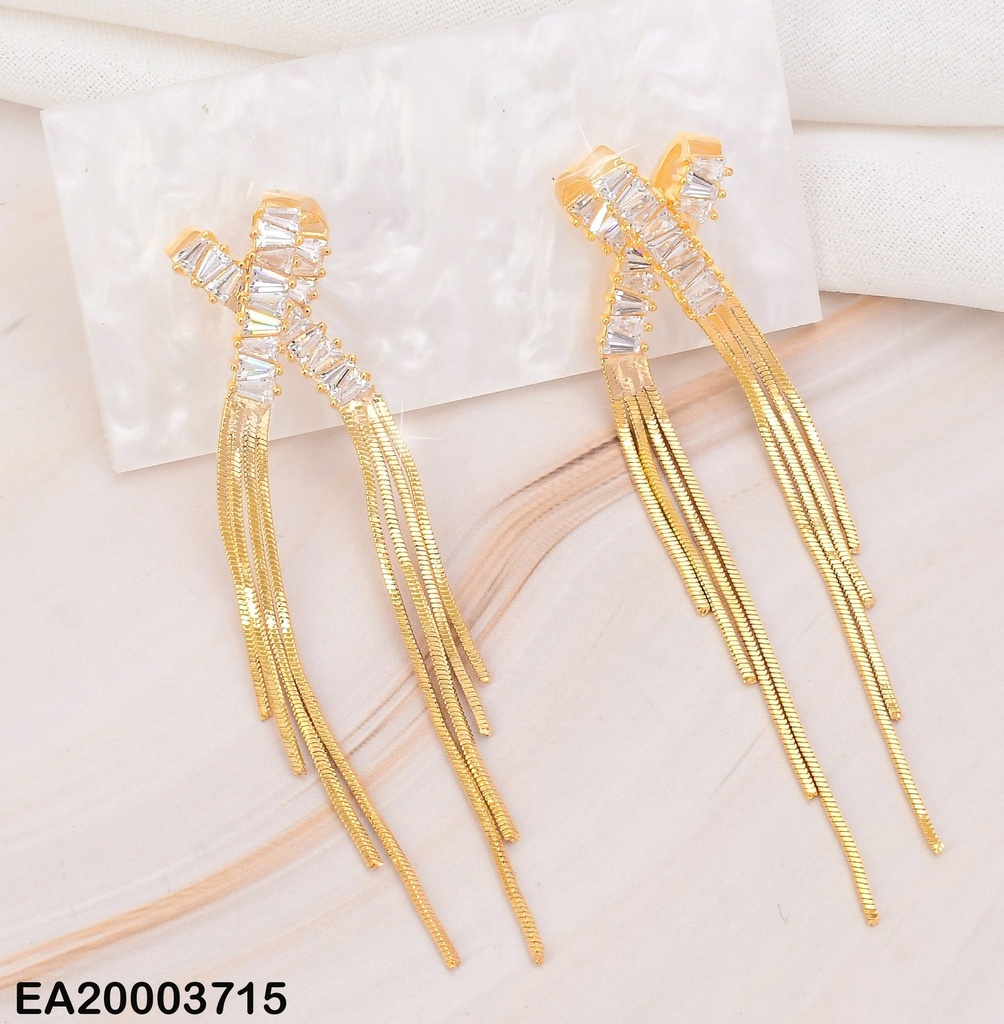 ARETES "X" DOBLE ZIRC. C/COLGANTES EE1525-6