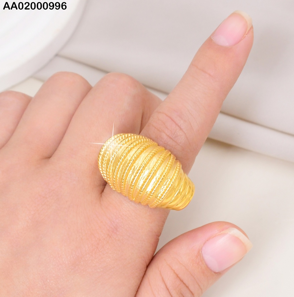 ANILLO DOR OVALADO RAYAS TORNEADAS EN HORIZONTAL VD084292-113