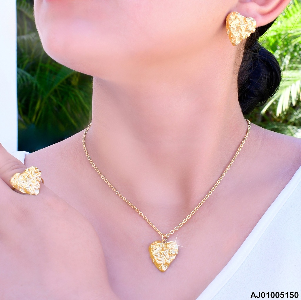 JUEGO DOR CORAZON CORRUGADO/ CORAZONES Y ESTRELLAS GRAB./ANILLO SA581-45