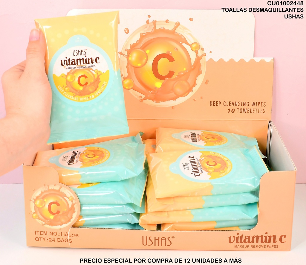 TOALLAS HUMEDAS VITAMINA C PAQ 10 HA526