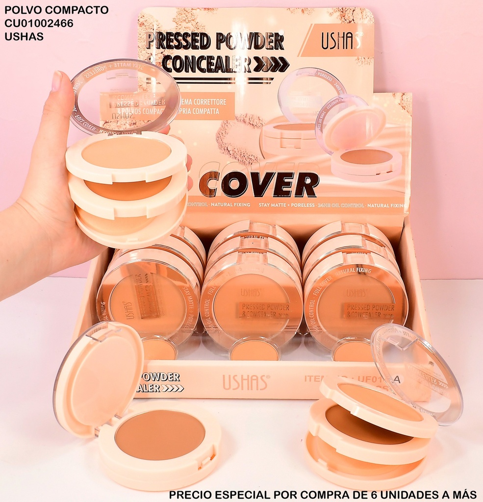 POLVO COMPACTO/CORRECTOR FULL COVER USHAS UF014(A)