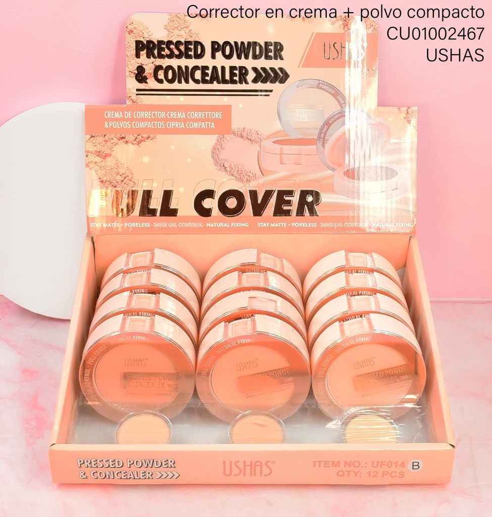 POLVO COMPACTO/CORRECTOR FULL COVER USHAS UF014(B)