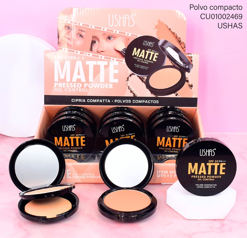POLVO COMPACTO MATTE USHAS UF016(A)